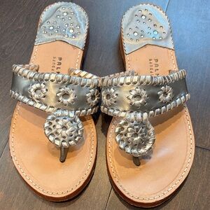 Palm Beach Sandals Metallic Silver Women's Sandals